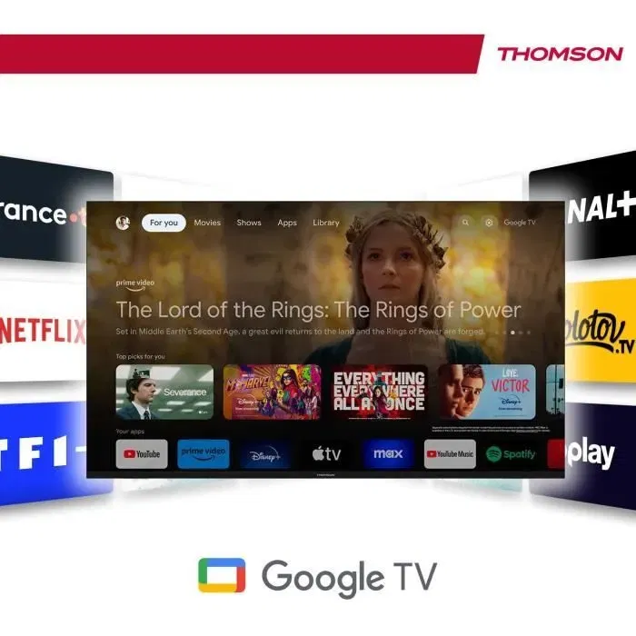 Thomson 43QG4S14 - Smart TV QLED 43" (109 cm) 4K UHD - HDR 10 - Google TV - Bluetooth - 4 ports HDMI (2x HDMI 2.1 + 2x HDMI 2.0)