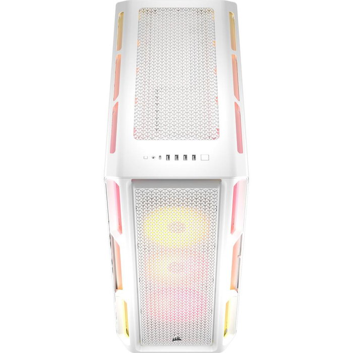 Corsair iCUE 5000T LX RGB Boîtier ATX Semi-Tour Blanc Verre Trempé Ventilation 10 Ventilateurs RVB