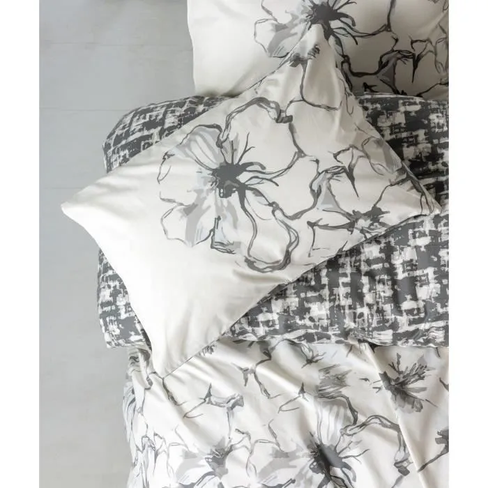Parure de lit King 1 housse de couette 240 x 220 cm + 2 taies d'oreiller 60 x 60 cm en Coton renforcé 100% 145 fils - Anthracite Parure de lit King 1 housse de couette 240 x 220 cm + 2 taies d'oreiller 60 x 60 cm en Coton renforcé 100% 145 fils - Anthracite