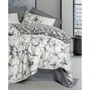 Parure de lit King 1 housse de couette 240 x 220 cm + 2 taies d'oreiller 60 x 60 cm en Coton renforcé 100% 145 fils - Anthracite