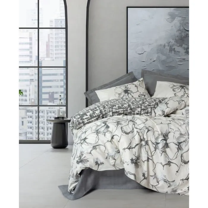 Parure de lit King 1 housse de couette 240 x 220 cm + 2 taies d'oreiller 60 x 60 cm en Coton renforcé 100% 145 fils - Anthracite Parure de lit King 1 housse de couette 240 x 220 cm + 2 taies d'oreiller 60 x 60 cm en Coton renforcé 100% 145 fils - Anthracite