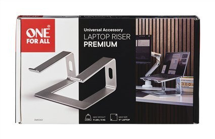 One For All DM0060 Support universel suréleveur pour ordinateur portable avec double hauteur, coussins en silicone et meilleure ventilation - Gris