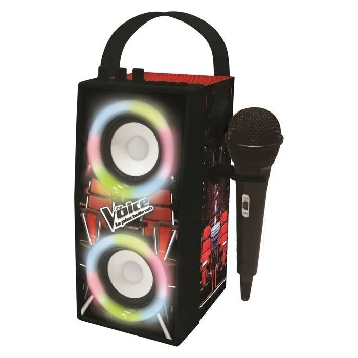 Lexibook Enceinte Bluetooth Portable The Voice avec Micro, Effets Lumineux, Karaoké, Ports USB et AUX, 1200mAh - Noir Lexibook Enceinte Bluetooth Portable The Voice avec Micro, Effets Lumineux, Karaoké, Ports USB et AUX, 1200mAh - Noir