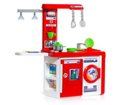 Molto - Cuisine de jeu pour enfant avec lampe et planche à repasser, 12 accessoires, 82 x 81 x 28 cm, plastique, nécessite 2 piles AAA (incluses)