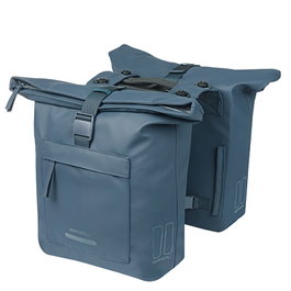 Basil Alforjas Brooklyn Sacoches Vélo Double Imperméable 41L avec Plaque MIK 2.0, Design Urbain, Recyclé, Réfléchissant