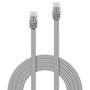 Lindy Câble réseau Plat Gris Cat.6A U/UTP 2m, contacts plaqués or, manchon anti-accroc, pour Gigabit Ethernet (1GBase-T)