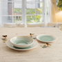 Quid Assiettes Velvet Vert Céramique 18 Pièces