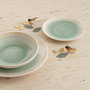 Quid Assiettes Velvet Vert Céramique 18 Pièces