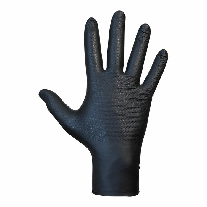JUBA Gants en nitrile Agility Grip Noir sans poudre Taille 8 JUBA Gants en nitrile Agility Grip Noir sans poudre Taille 8