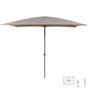 BigBuy Garden Parasol Tessa Taupe Aluminium 300 x 400 x 250 cm