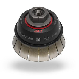 JAZ Cepillo abrasif en forme de tasse laitonné 75 mm M14