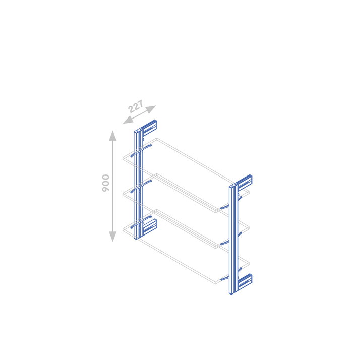 Emuca Kit de cadre modulaireKit de Zero avec matériel de fixation murale, Aluminium et Zamak, Peint en noir texturé