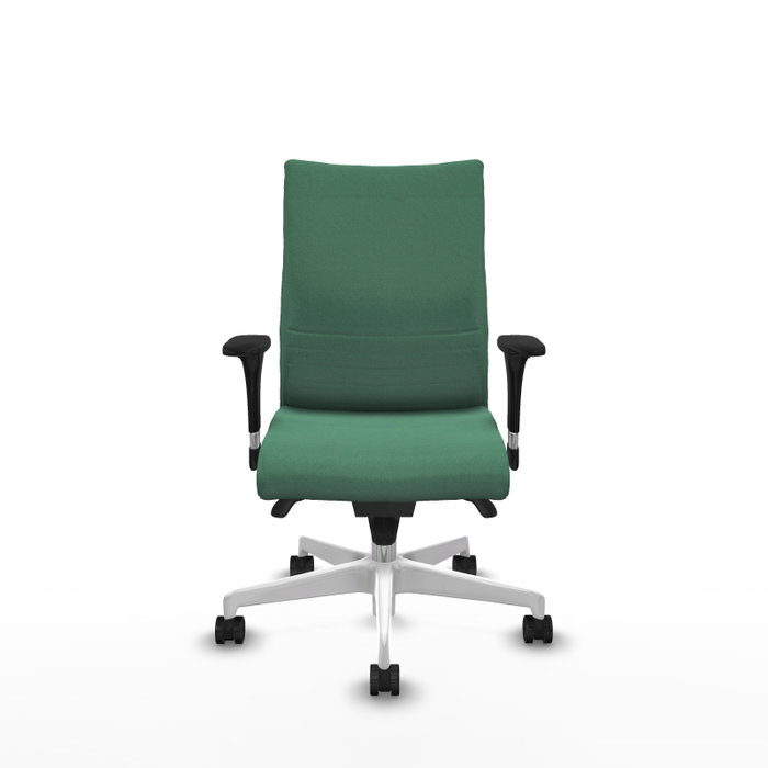 Piqueras Y Crespo Silla Albacete Vert émeraude avec mécanisme Sincro et base blanche