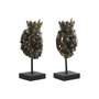 Home ESPRIT Figurine Décorative Lion avec Couronne, Brun foncé (Lot de 2)