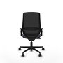Chaise Mardos Synchro 4 positions tissu Gris foncé Maille Noir Base en nylon noir Accoudoir 1D Sans appui-tête Roulettes 65mm nylon