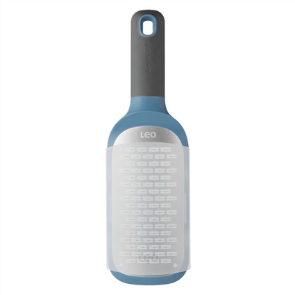 Berghoff 3950204 Râleur Double Face Bleu avec Base Antidérapante et Grattoir pour Fromages, Chocolat, Noix de Coco