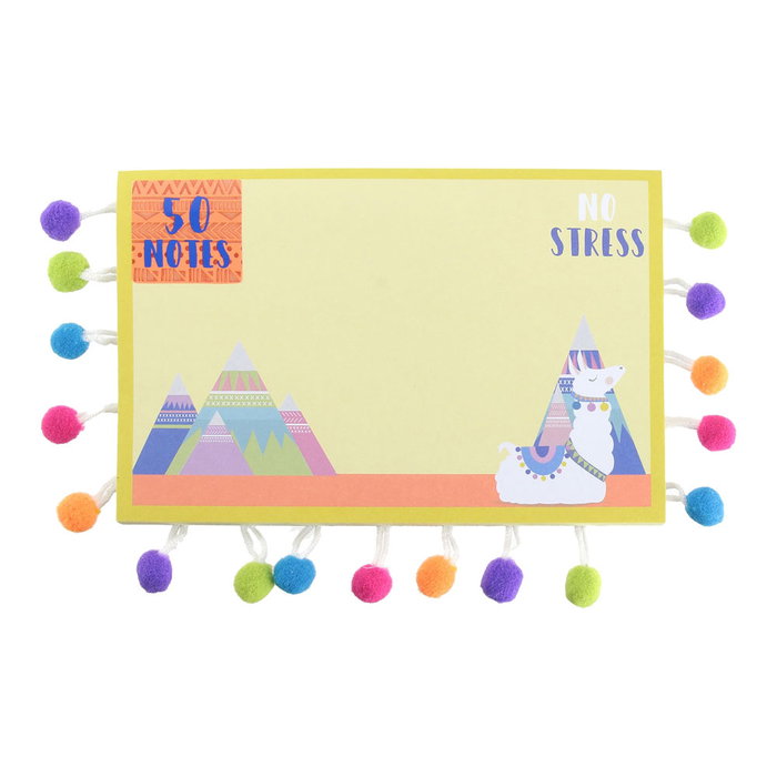 Home Deco Factory Bloc de 50 notes repositionnables avec pompons colorés Home Deco Factory Bloc de 50 notes repositionnables avec pompons colorés
