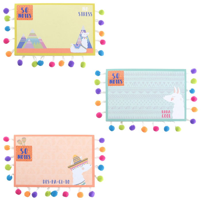 Home Deco Factory Bloc de 50 notes repositionnables avec pompons colorés Home Deco Factory Bloc de 50 notes repositionnables avec pompons colorés