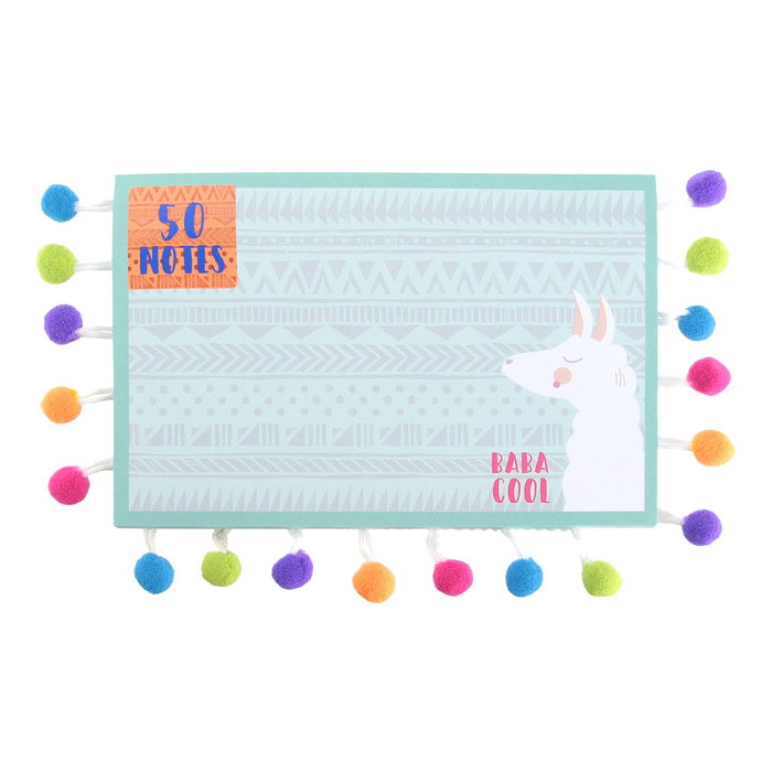 Home Deco Factory Bloc de 50 notes repositionnables avec pompons colorés Home Deco Factory Bloc de 50 notes repositionnables avec pompons colorés