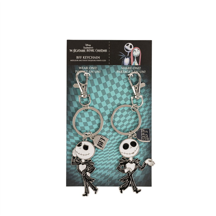 Disney Set de 2 Porte-clés Jack Skellington - L'Étrange Noël de Monsieur Jack (Nightmare Before Christmas), finition argentée Disney Set de 2 Porte-clés Jack Skellington - L'Étrange Noël de Monsieur Jack (Nightmare Before Christmas), finition argentée