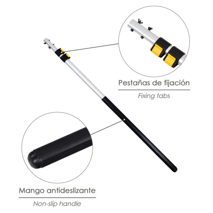 WOLFPACK LINEA PROFESIONAL Perche en aluminium pour scie de taille 1+1+1 mètres