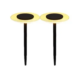 LUMISKY Lot de 2 balises solaires à piquer UFO - H 35 cm - LED blanc chaud - Éclairage de jardin autonome