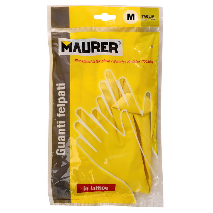MAURER Gant en latex naturel jaune, taille M