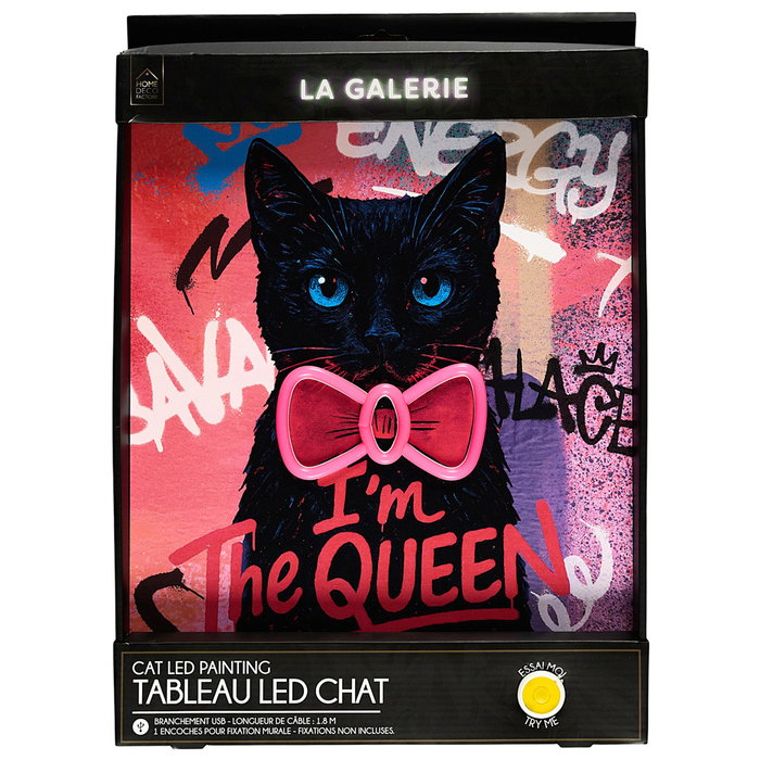 Home Deco Factory Tableau Néon LED Chat 30x40 cm Home Deco Factory Tableau Néon LED Chat 30x40 cm