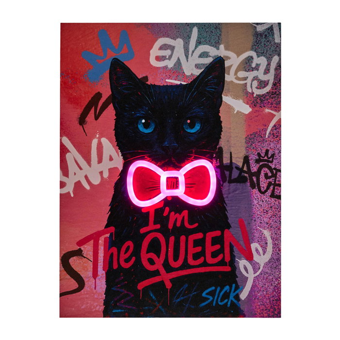 Home Deco Factory Tableau Néon LED Chat 30x40 cm Home Deco Factory Tableau Néon LED Chat 30x40 cm