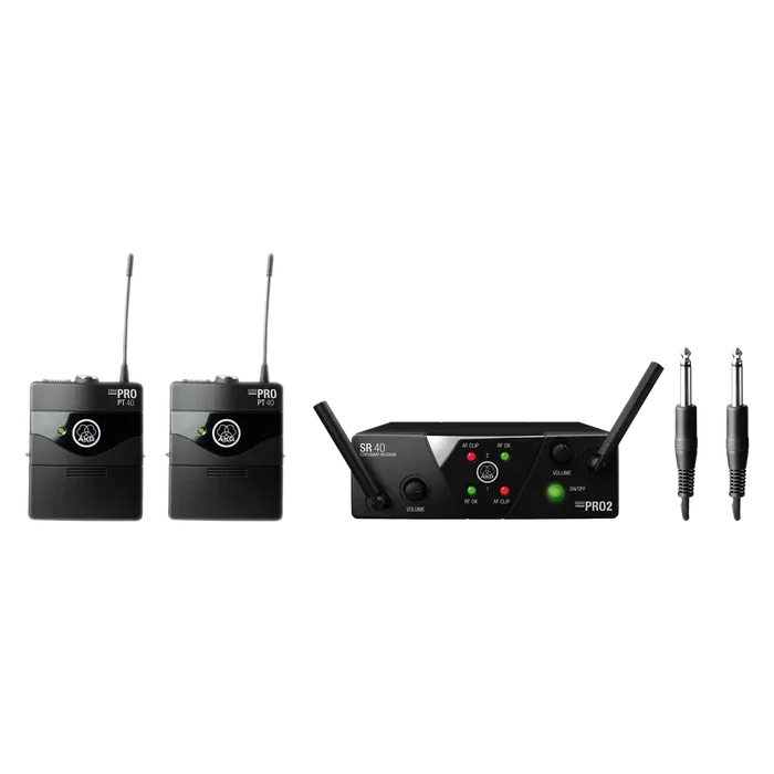 AKG Système sans fil UHF instrumental Band ISM2/3 avec 2 pochettes et récepteur