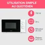 Oceanic MO20W11 - Four à micro-ondes 20L Blanc - Minuterie 35 min et fonction dégivrage - Dimensions (LxHxP) : 45.4 x 26.1 x 32.6 cm