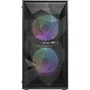 Darkflash DF-M305MCL12-BK - Boîtier PC Mini Tour Noir, Micro-ATX, Façade Mesh, 3 Ventilateurs ARGB, USB 3.0, Panneau Latéral en Verre Trempé