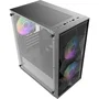 Darkflash DF-M305MCL12-BK - Boîtier PC Mini Tour Noir, Micro-ATX, Façade Mesh, 3 Ventilateurs ARGB, USB 3.0, Panneau Latéral en Verre Trempé