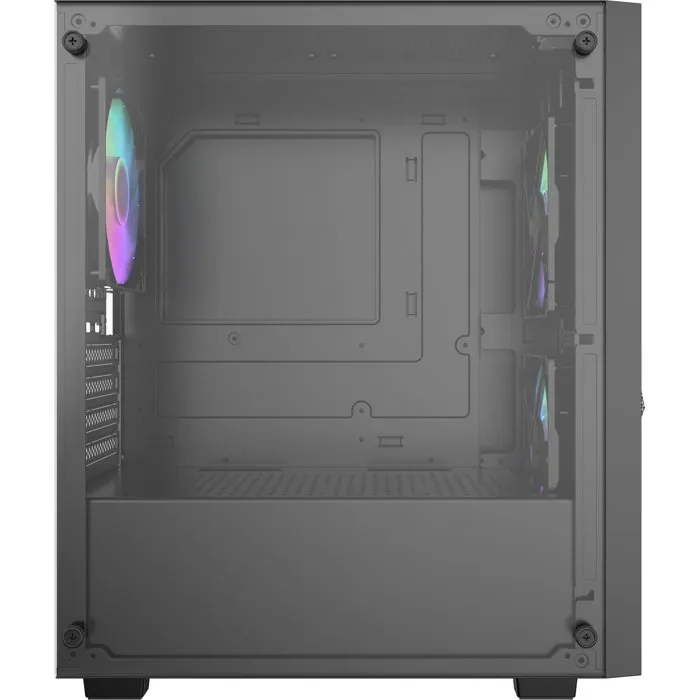 Darkflash DF-M305MCL12-BK - Boîtier PC Mini Tour Noir, Micro-ATX, Façade Mesh, 3 Ventilateurs ARGB, USB 3.0, Panneau Latéral en Verre Trempé