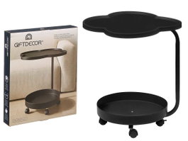 GIFTDECOR Mesa Auxiliar Doble Negra