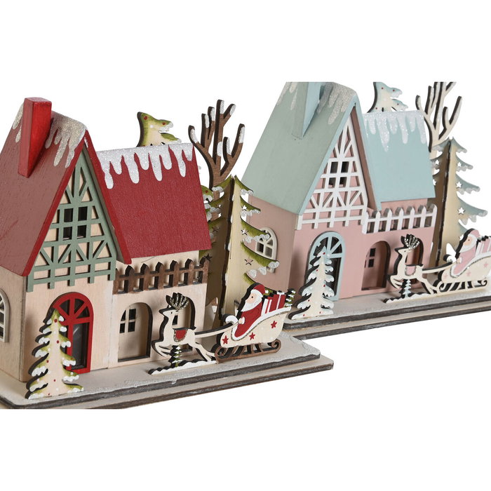 DKD Home Decor Décorations de Noël Rouge et Rose clair (2 Unités)