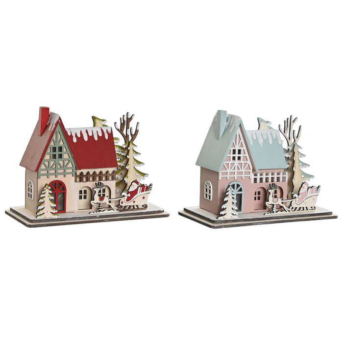 DKD Home Decor Décorations de Noël Rouge et Rose clair (2 Unités)