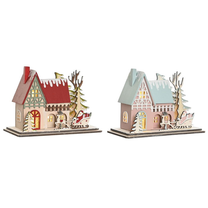 DKD Home Decor Décorations de Noël Rouge et Rose clair (2 Unités)