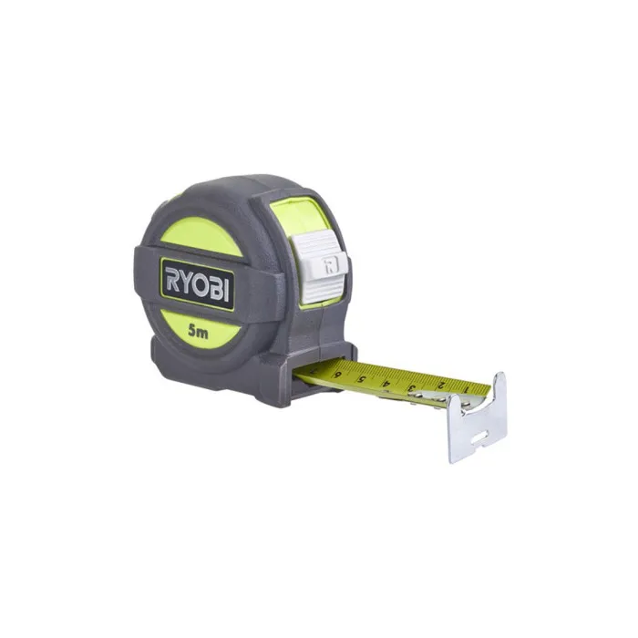 Ryobi RTM5M Mètre Ruban à Lame 5 m x 25 mm avec Crochet Sécurisé et Revêtement Nylon Renforcé pour Mesures Précises Ryobi RTM5M Mètre Ruban à Lame 5 m x 25 mm avec Crochet Sécurisé et Revêtement Nylon Renforcé pour Mesures Précises