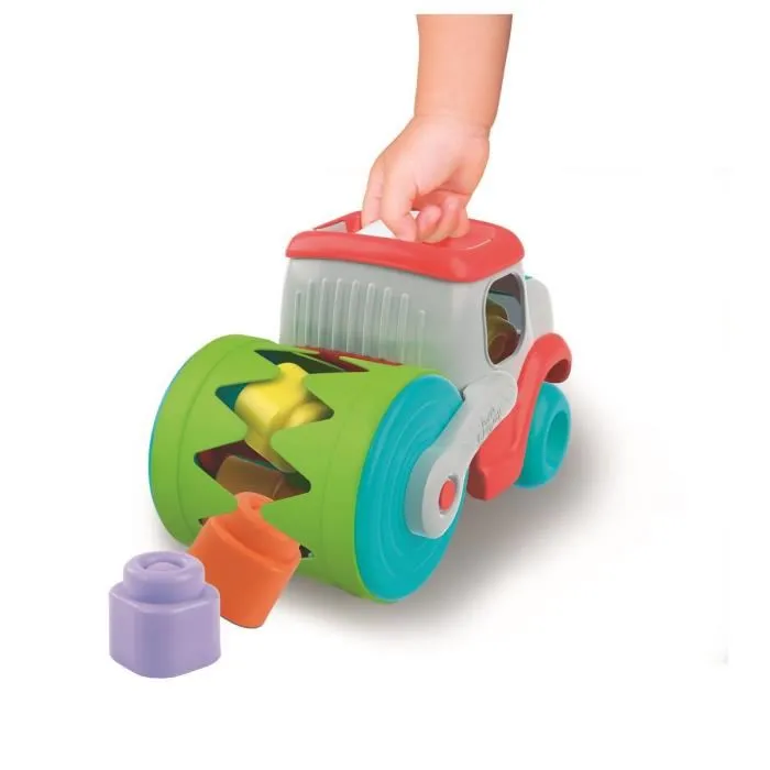 Clementoni Camion sensoriel Clemmy avec rouleau mange-blocs et cubes souples lavables - Jouet d'éveil tactile pour enfant dès 24 mois