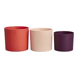 Elho Pot de fleurs Lex Pott - Lot de 3 pots de 14 cm - Couleurs Rouge Rose Violet - Dimensions 14 x 13.8 x 12 cm - Intérieur - Plastique 100% recyclé