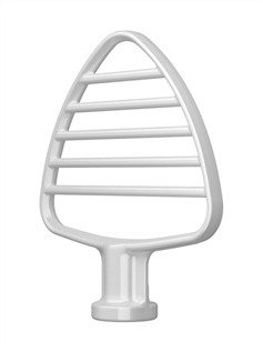 Kitchenaid 5KSMPB5W Batteur pour Pâte Blanc avec Revêtement en Aluminium pour Mélange Uniforme - Compatible Batteurs Amasseurs Moyens à Tête Inclinable