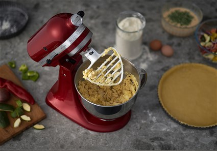 Kitchenaid 5KSMPB5W Batteur pour Pâte Blanc avec Revêtement en Aluminium pour Mélange Uniforme - Compatible Batteurs Amasseurs Moyens à Tête Inclinable