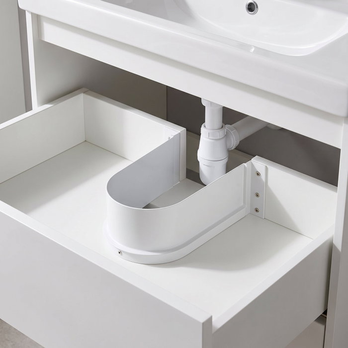 HERRAJES ALK Décalage de siphon blanc pour tiroir de meuble de salle de bain HERRAJES ALK Décalage de siphon blanc pour tiroir de meuble de salle de bain