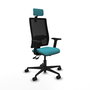 Piqueras Y Crespo Bormate Chaise de Bureau Turquoise et Noir avec Mécanisme Asynchrone