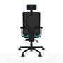 Piqueras Y Crespo Bormate Chaise de Bureau Turquoise et Noir avec Mécanisme Asynchrone