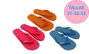 Poessa - Chanclas en PVC Unisex Enfant Couleurs Fucsia, Orange et Bleu Taille 31-32-33 - Modèles Assortis