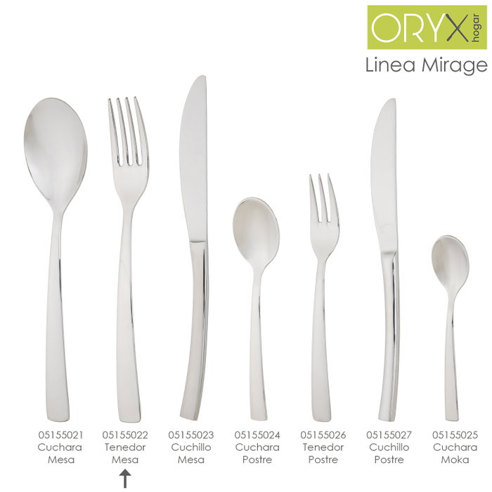 ORYX Fourchette de table Mirage 200 mm en acier 18/10
