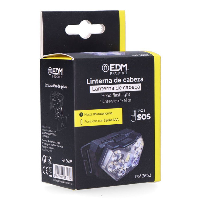 Edm Lampe frontale LED Trail Tracker 5W 400 lm avec piles AAA