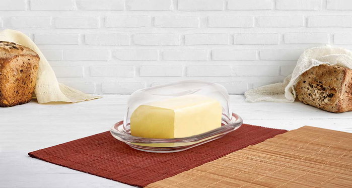 VIVALTO Mantequillera en verre lisse transparente